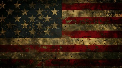 Vintage Design of American Flag Exuding Patriotic Fervor and Historical Tradition