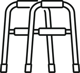 Walker tool icon outline vector. Medical equipment. Adult care support