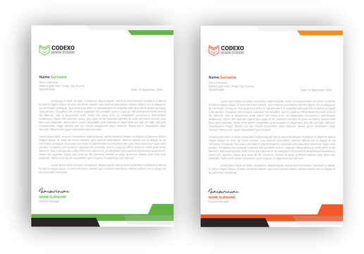 Letterhead design template. Creative, clean and elegant modern business professional letterhead template design.