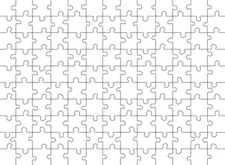 100 pieces jigsaw puzzle grid vector