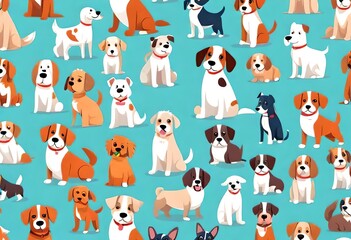 Naklejka premium seamless pattern with funny animals