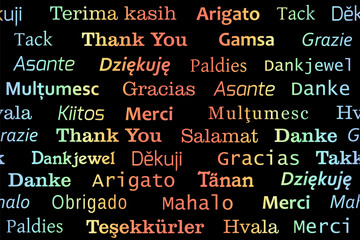 Thank you languages seamless vector design