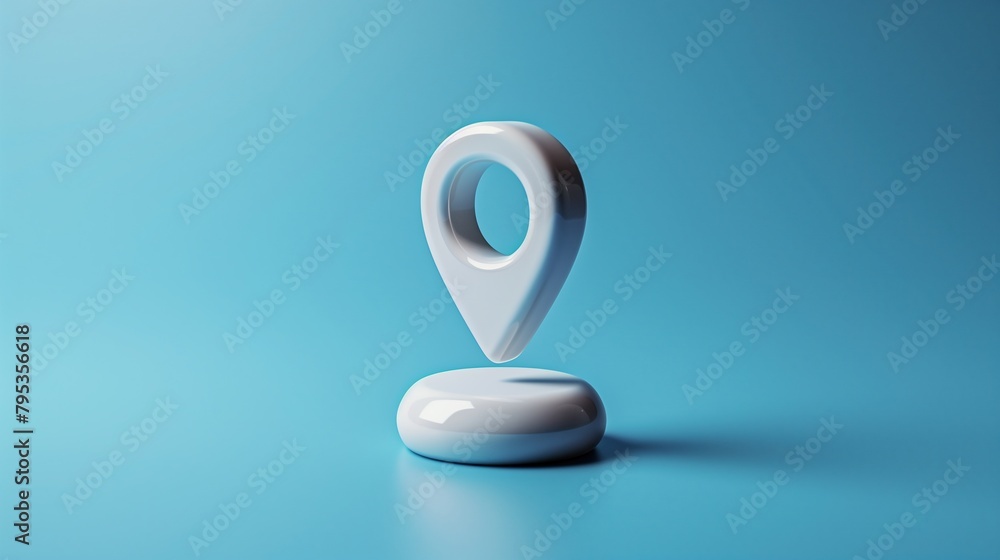 Aufkleber close-up of location marker with a simple background: pinpointing your location with advanced techno