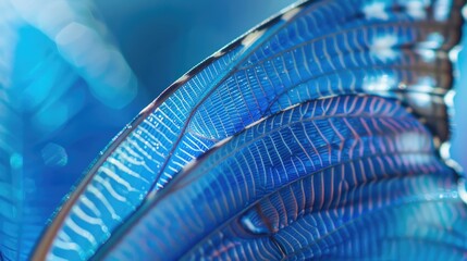 Vibrant Blue Butterfly Wings Captured in Stunning Macro Detail.