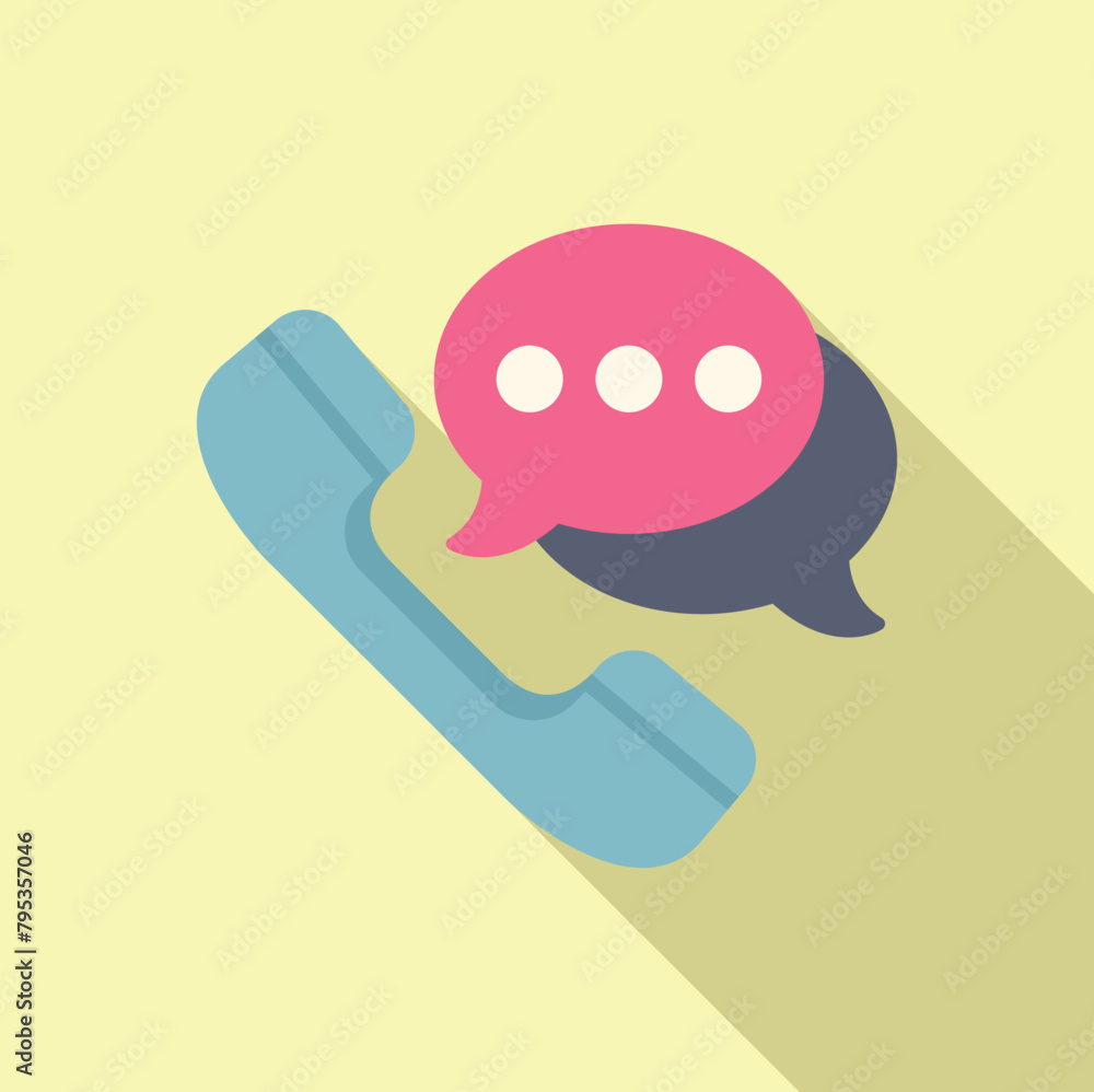 Poster call message support icon flat vector. manual contact. help communication