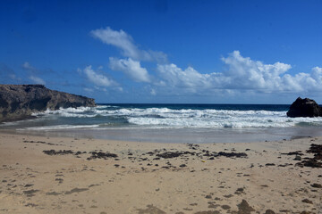 Waves Lapping the Shore at Andicuri Beach in Aruba