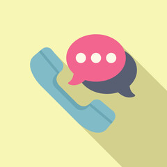 Call message support icon flat vector. Manual contact. Help communication