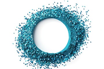 Glitter frame circular shapes turquoise shiny aqua.