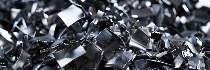 close up of titanium metal shavings