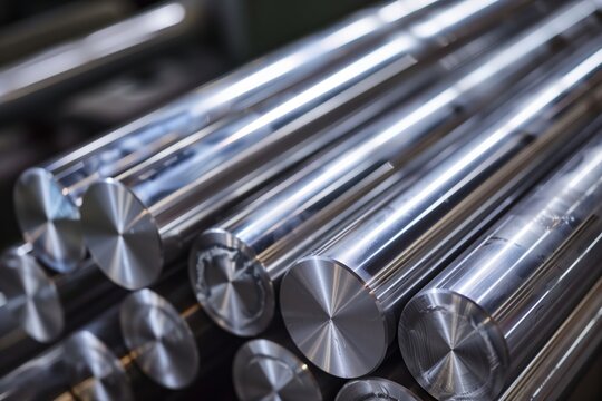 stacks of titanium metal rods 