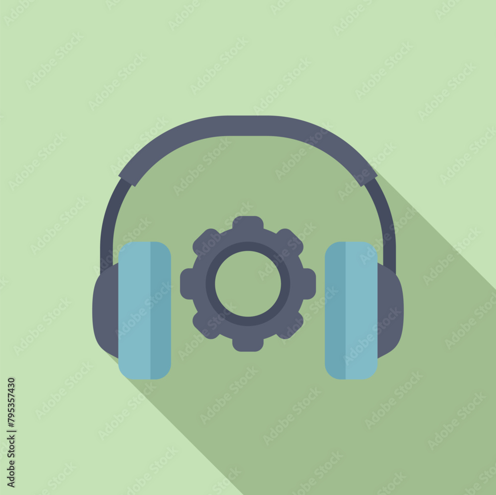 Poster support chat call tech icon flat vector. support fix. help online app