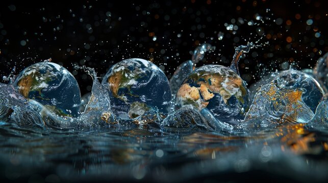 Craft a visually striking representation of global change