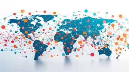 Craft a visually striking representation of the global network