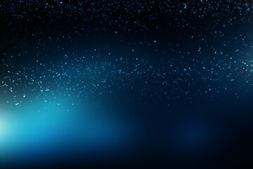 Fototapeta na wymiar Blue banner dark bokeh particles glitter awards dust gradient abstract background. Futuristic glittering in space on blue background blank empty with copy space 