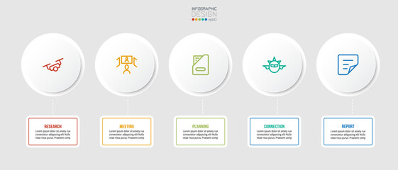 Timeline chart business infographic template.
