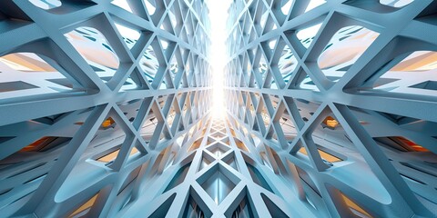 a super realistic stock image featuring an abstract geometric pattern that mimics the intricate design of modern architecture, with clean lines and futuristic elements