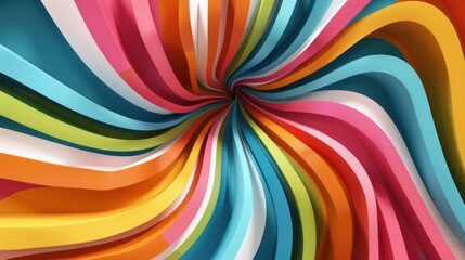 Multicolored Striped Twisted Morphing Shape Background. Abstract geometric