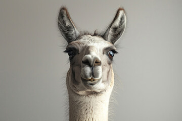 A llama looking curiously at the camera - Powered by Adobe