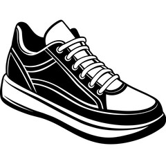       Sport shoe vector illustration silhouette design.
