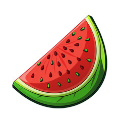 Sweet red watermelon slice on white background