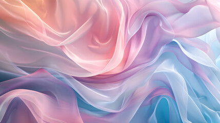 Abstract background with pastel colors floating fabric