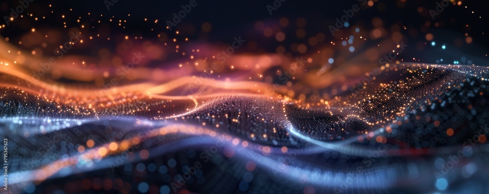 Fototapete abstract background image featuring dynamic particle lines, creating a captivating and modern visual