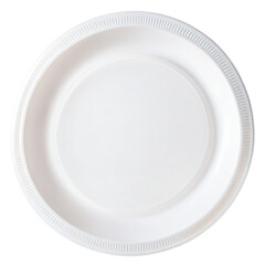 empty white plate isolated on white transparent background. PNG, cutout, or clipping path