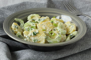 Refreshing Potato Salad with Cucumber, Spring Onions, and Yogurt-Dill Dressing