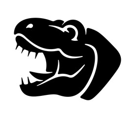 Tyrannosaurus rex head, dinosaur and prehistoric animal. Tyrannosauridae, tyrannosaur, animal and nature, illustration