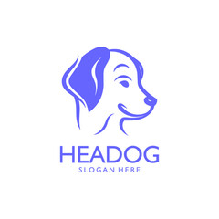 Dog head, animal logo vector illustration