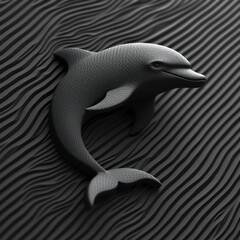 Cute Dolphin Logo extreme closeup. Generative AI