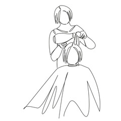 girls styling hair with hairdryer hairdresser