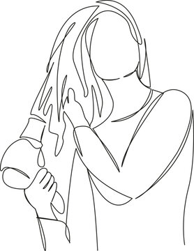 recommend clip art: girl dried hair with a hair dryer