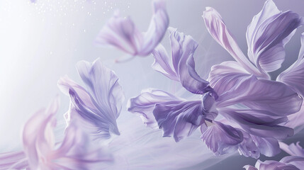 A soft lavender background featuring "50%" in gentle lilac, evoking tranquility and balance.