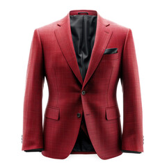 Red Business Style Suit Without Man isolated on a white background. Generative AI