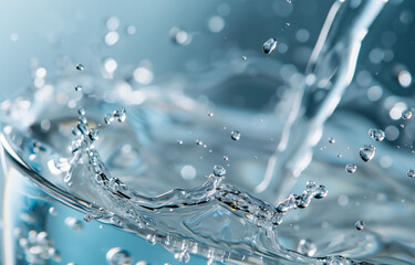 water drops on blue background