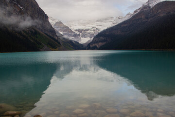 Morning on the Lake Louise, Banff in Canadian Rockies.