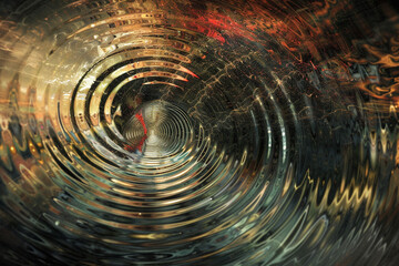 Abstract ripples of energy pulsating through a digital void, echoing the unseen rhythms of the universe.