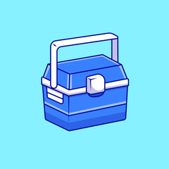 Ice Box Storage Cartoon Vector Icons Illustration. Flat Cartoon Concept. Suitable for any creative project.