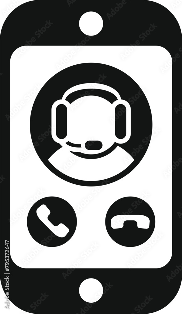Poster phone support call icon simple vector. call center contact. help operator