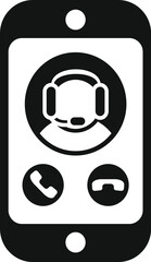 Phone support call icon simple vector. Call center contact. Help operator