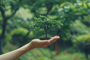 Planting trees with volunteer families for eco-friendly and corporate social responsibility campaigns. Beautiful simple AI generated image in 4K, unique.