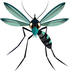 Mosquito isolated on white background. Vector illustration