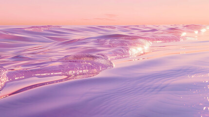 a stunning pink sky illuminates the vast expanse of water, creating a breathtaking display of natur