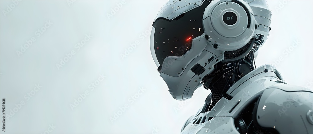 Poster ai technology for advanced robot software applications. concept ai technology, advanced robotics, ro