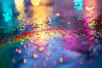 Obraz na płótnie Canvas Vibrant rainbow after rain