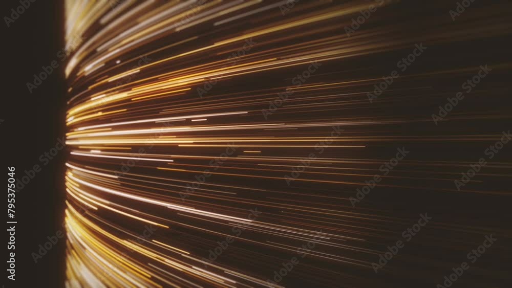 Poster gold streaming lines background/ animation of an abstract background of flowing and streaming light 