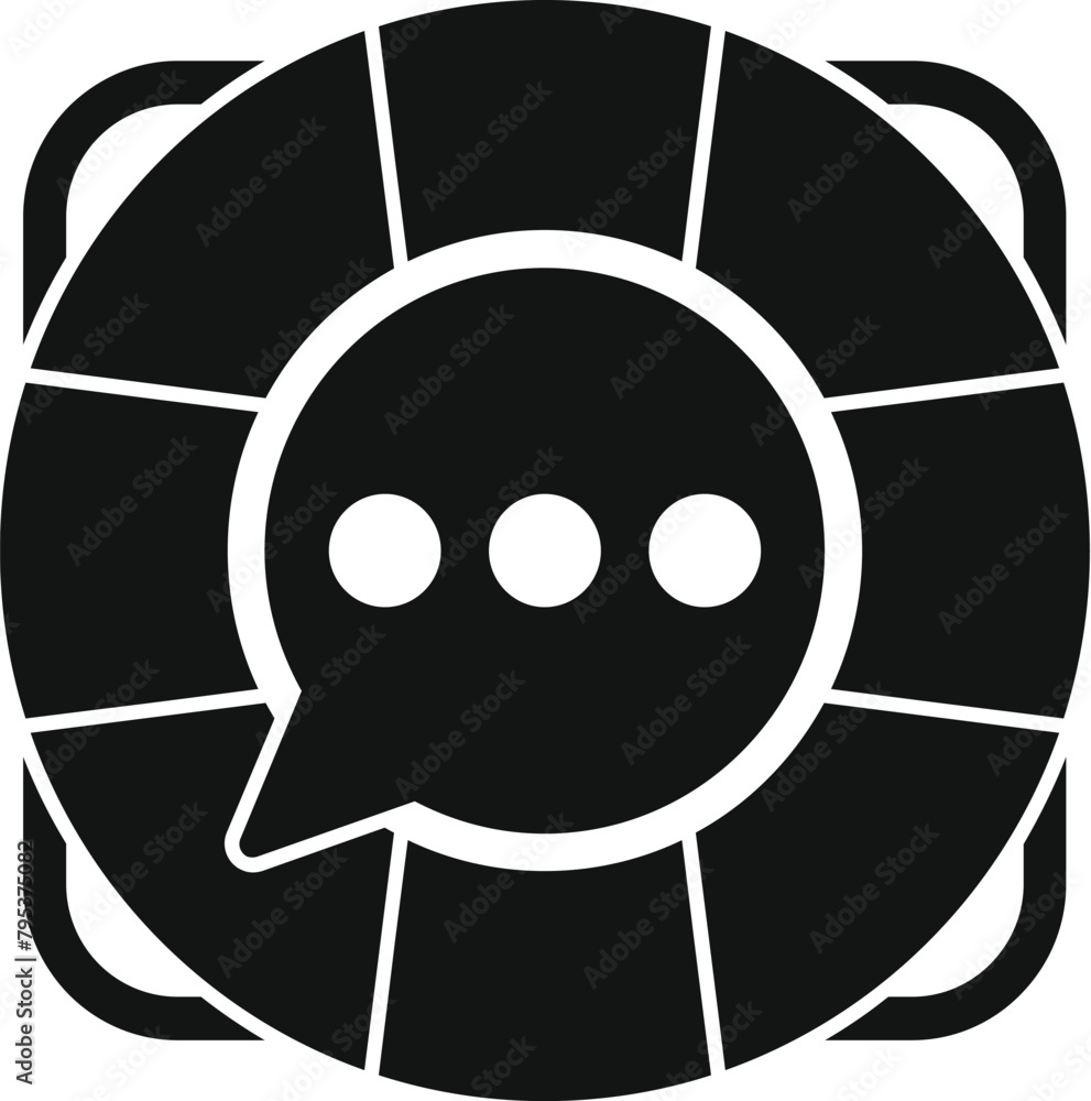 Aufkleber help chat support icon simple vector. professional tech. modern mobile