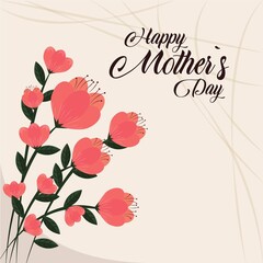 Mother's day greeting card,Happy Mothers Day lettering. Handmade calligraphy vector illustration design . Mother's day card background, 12 May special design or logo concept.