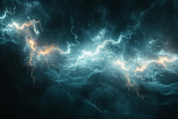 Electric currents of energy crackling through a digital ether, illuminating the darkness with bursts of radiant light.